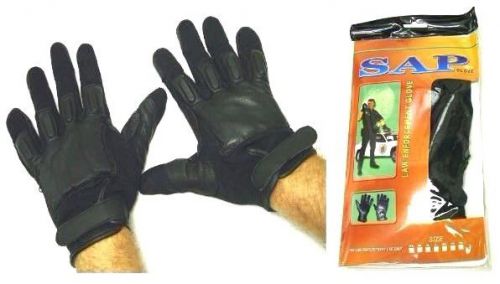 Real leather steel shot weighted sap gloves law enforcement black size xl for sale