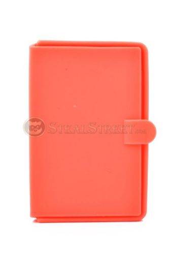 Plastic Snap Closure Credit Card Holder Pocketbook, Bright Orange