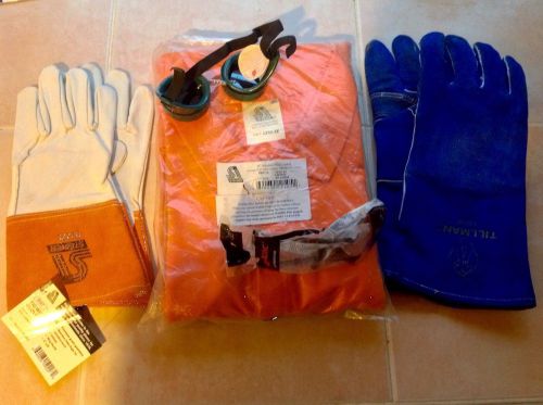 Welding jacket - steiner 3xl , tig weld gloves arc welder gloves burning glasses for sale