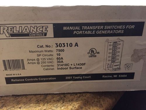 Reliance 30 Amp 10 Circiut Transfer Switch With Flush Kit