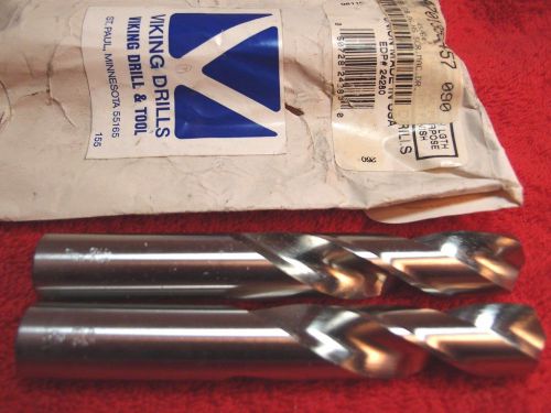2pc new viking drill 260 24280 45/64&#034; hss screw machine length drill 118° point for sale