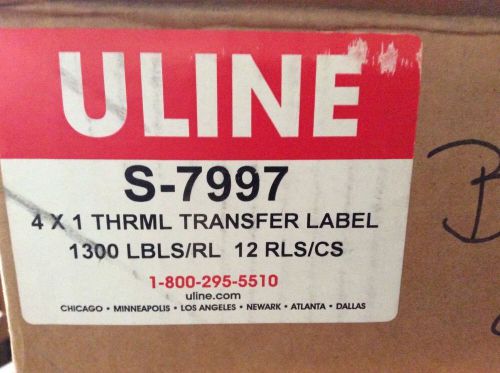 NIB Uline S-7997 4x1 White Thermal Labels; 12 rolls