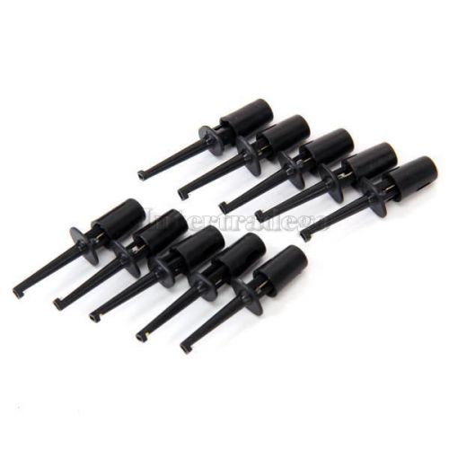 10 x mini grabber test hook probe spring clips for pcb smd ic multimeter for sale