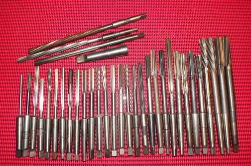 Morse taper # 1 reamers- 34 piece lot.  3/16&#034; to 9/16&#034; name brand stuff. for sale