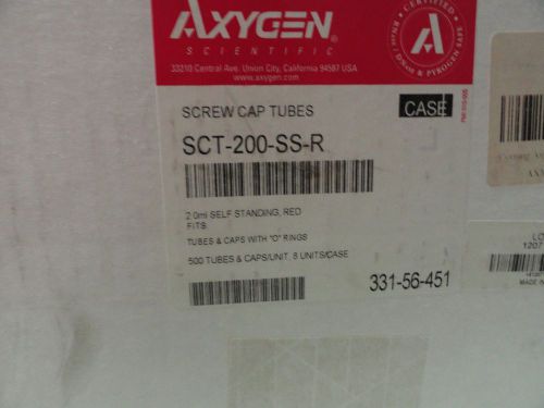 Axygen sct-200-ss-r self-standing screw cap microcentrifuge tube with red o-ring for sale