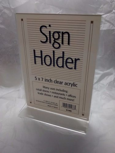 12 New Clear Acrylic Sign Holders 5&#034; x 7&#034;