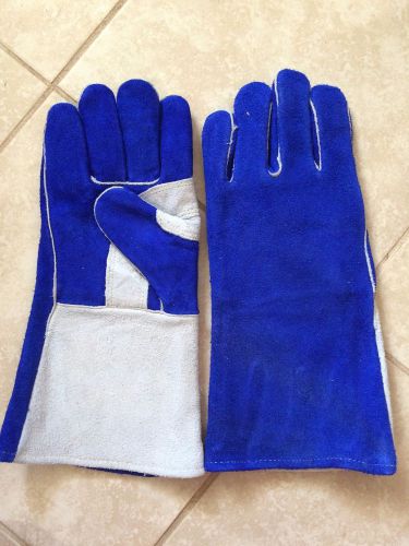One Pair Of Leather Welding Gloves - Fully Lined - 14&#034; Length