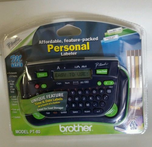 Brother P-Touch PT-80 Label Maker - Personal Labeler - Factory Sealed / NIB