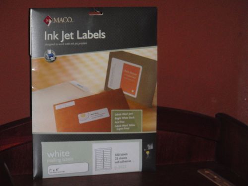 MACCO Ink Jet Labels - Designed To Work W/  Ink Jet Printers 1&#034; x 4&#034;  Won&#039;t Jam