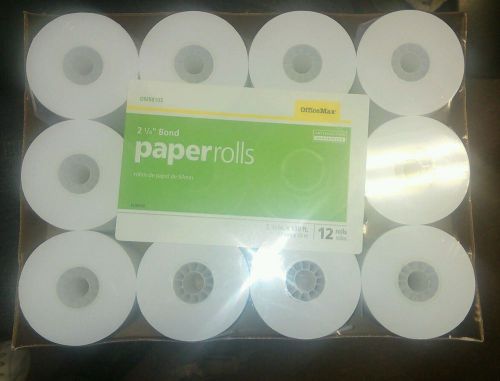 OfficeMax OM98103 Paper Rolls (12) 2.25&#034; Bond x 130&#039; - Sealed