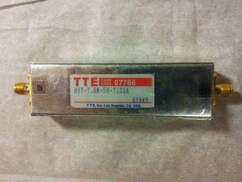TTE High Pass Filter - 3dBc frequency of 7.6MHz and -60dBc at 0.65 x Fc