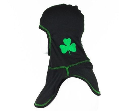 Fighting Irish NFPA PAC II Black Ultra C6 Flash Hood w/ Green Ink Shamrock- NEW