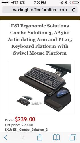 Keyboard Tray Track And Articulating Arm Ergonomic Solutions Pl215 &amp; Aa360