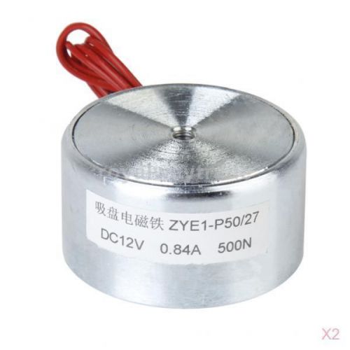 2x DC 12V ZYE1-P50/27Lifting Magnet Solenoid Electromagnet Holding 50mm