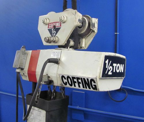 Coffing 1/2 ton electric chain hoist~ec-1032/trolley included/115/230v for sale