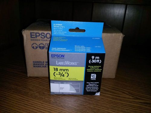 Box of 8  Epson LabelWorks 18 mm (~3/4”) Black On Yellow Tape LC-5YBW9