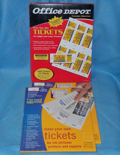 OFFICE DEPOT / PERFECT PRINT - MAKE YOUR OWN - 840 PRE-NUMBERED TICKETS