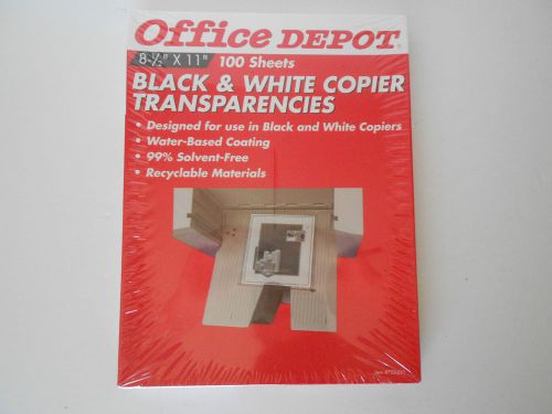 Office Depot 8.5x11 Transparency Film For Black &amp; White Copier 100 Sheets Sealed
