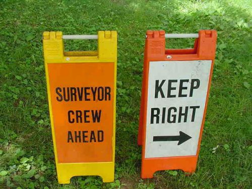 MINICADE Traffic Signs SURVEY CREW AHEAD KEEP RIGHT/LEFT Sign Decor Man Cave