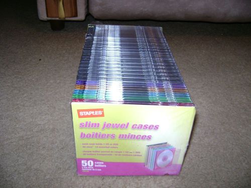 Staples 50 dvd/cd slim jewel cases...new for sale