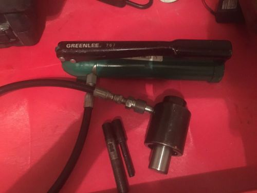 Greenlee 767 Hydraulic Pump with ram and stud bolts
