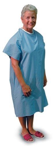 DMI Convalescent Hospital Gown with Back Tie, Blue