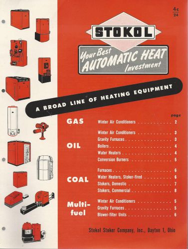 Stokol Gas Oil Coal Heating Equipment 1948 Brochure Stokol Stoker Co Dayton Ohio