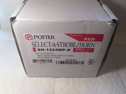 *nib**new* potter select-a-strobe/horn sh-1224wp-r fire alarm horn strobe for sale