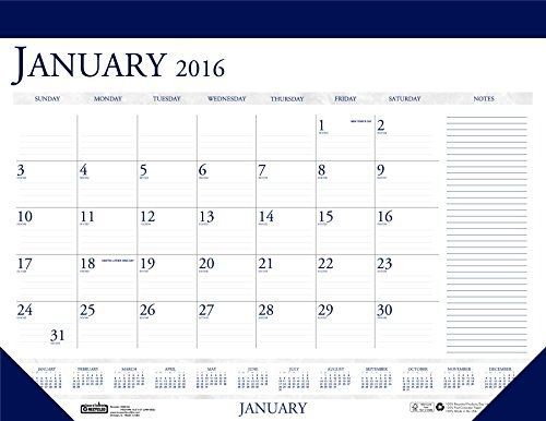 House of Doolittle 2016 Monthly Desk Pad Calendar, Classic with Notes Section,