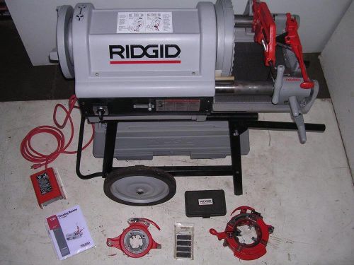 Ridgid 1224 pipe threader 1/2-4&#034; barely used 2 die heads! 711 714 to 6&#034; w/ 161 for sale