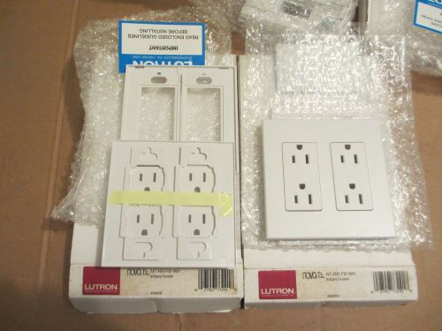 2X - Lutron NOVA T &amp; Vareo Multigang Faceplate NT-RR-NFB-FB-WH Double Recepticle