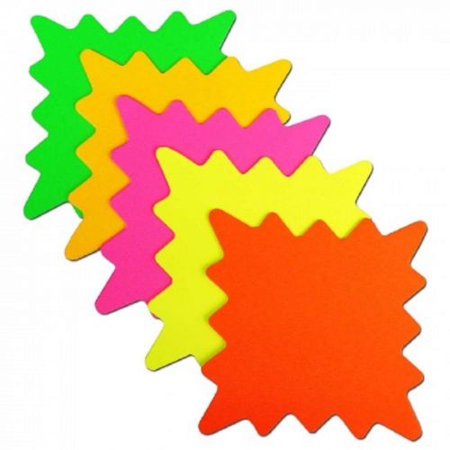 5&#034;x5&#034; Neon bright business blacklight glow Star paper Cards 120 Pk FREE SHIPPING