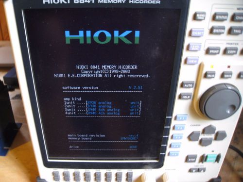 HIOKI 8841 MEMORY HICORDER IN CASE WITH WIRES AND INSTRUCTION MANUAL