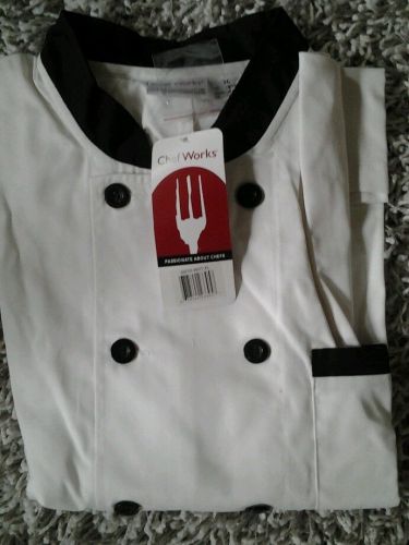 Chef Works Chef coat extra large white with black buttons and trim!