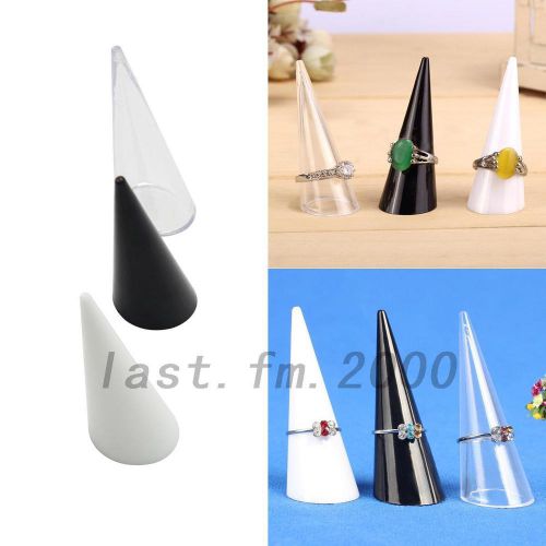 New 5pcs Plastic Ring Finger Jewelry Holder Showcase Display Stands