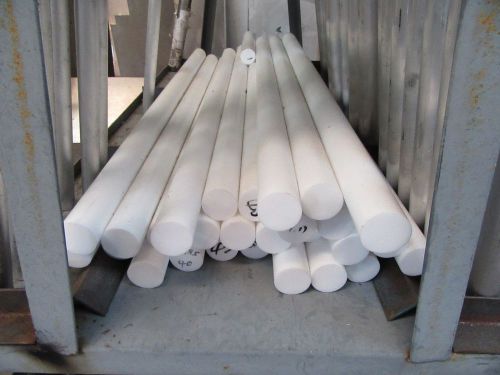 Virgin teflon - ptfe plastic round rod 1-1/2&#034; diameter x 12&#034; long for sale