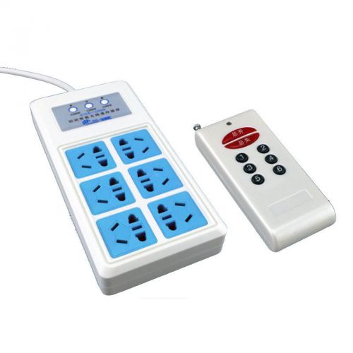 AC 100-240V 2200W  6 Outlet Remote Control Power Sockets Converter