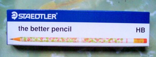12 Staedtler 132 HB Pencils With Eraser Tip Flower
