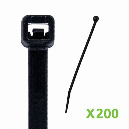 12 inch nylon uv resistant cable wire zip tie 50 lbs black 200 pack lot pcs qty for sale