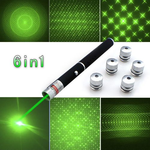 6 in 1 Powerful Green Laser Pointer Pen Beam Light 5Mile Lazer High Power 532nm
