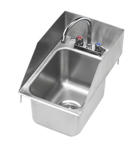 Krowne metal 12&#034;x18&#034; drop-in hand sink w/ 6&#034; gooseneck deck mount faucet - hs-12 for sale