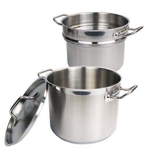 Winco ssdb-20 master cook double boiler with cover, 20 quart 3 pc set msrp $ 139 for sale