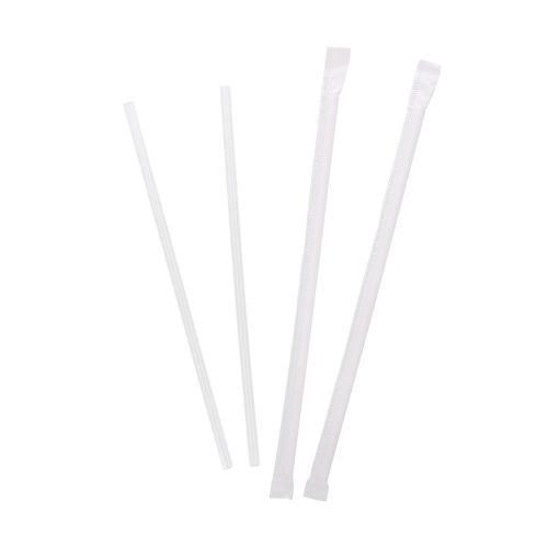 CiboWares 8.75&#034; Individually Wrapped Jumbo Clear Straws, Case of 2,000, ST56222W