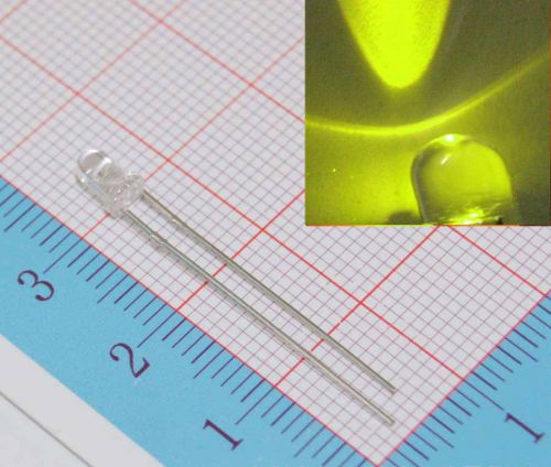 1000pcs 3mm Green LED, round top water clear lamp diode long feet