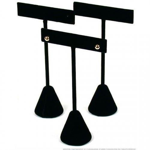 3 Earring T Stand Black Velvet Showcase Display 4.75&#034;