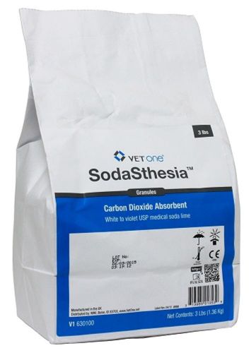Vet supply soda lime 3 pound bag granulated re-breathing circuit vet for sale