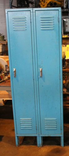 Lot of 2 industrial metal blue locker 5ft for sale