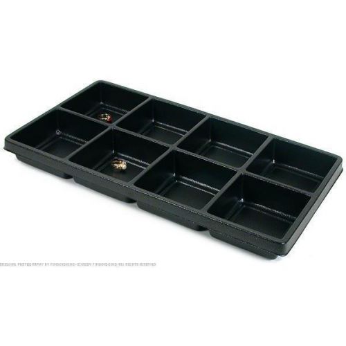 Black Plastic 8 Compartment Jewelry Tray Insert