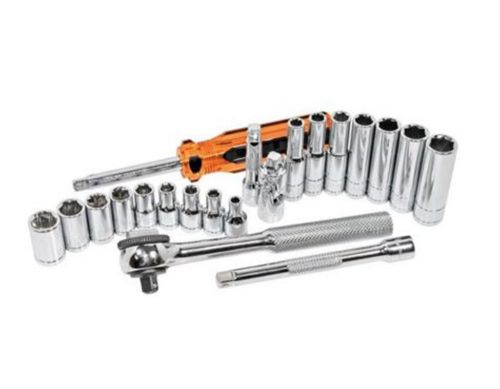 K tool international 21-piece metric 1/4-in drive 6-point socket set hand tool for sale