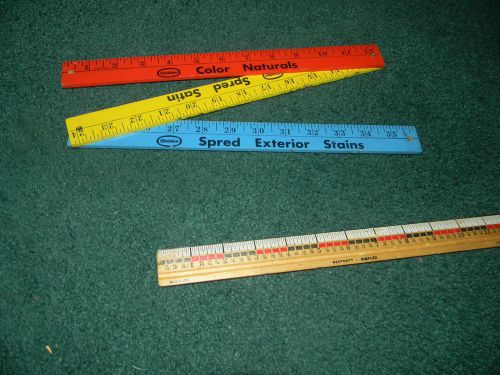 Yard Stick Tri Fold  Glidden and a Ruler vintage with metal straight edge